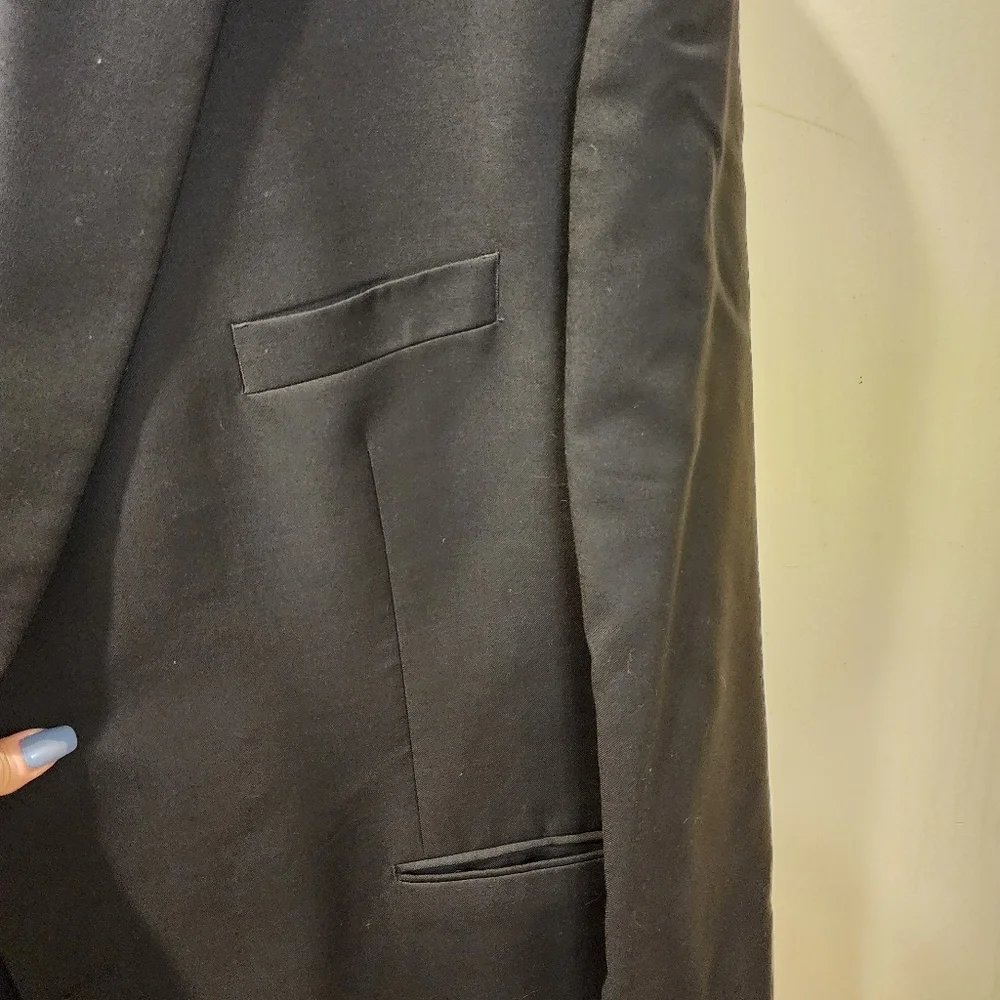 LAUREN Ralph Lauren Men's Classic Black Blazer 100% Wool Natural 50R